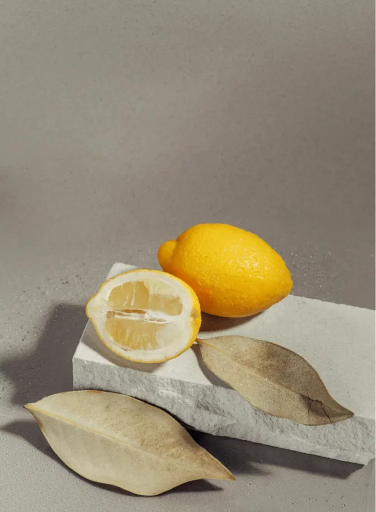 création un zeste inspiré du citron car c'est un fruit dynamique du sud de la France