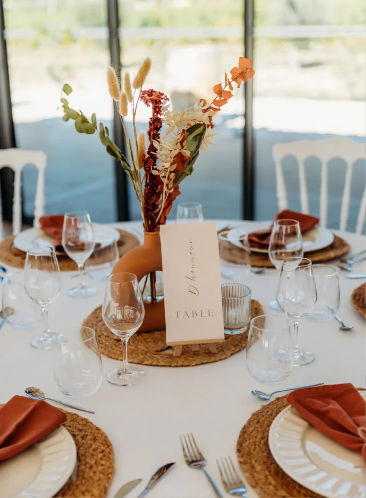 décoration de table pour vos mariage thème terra cotta